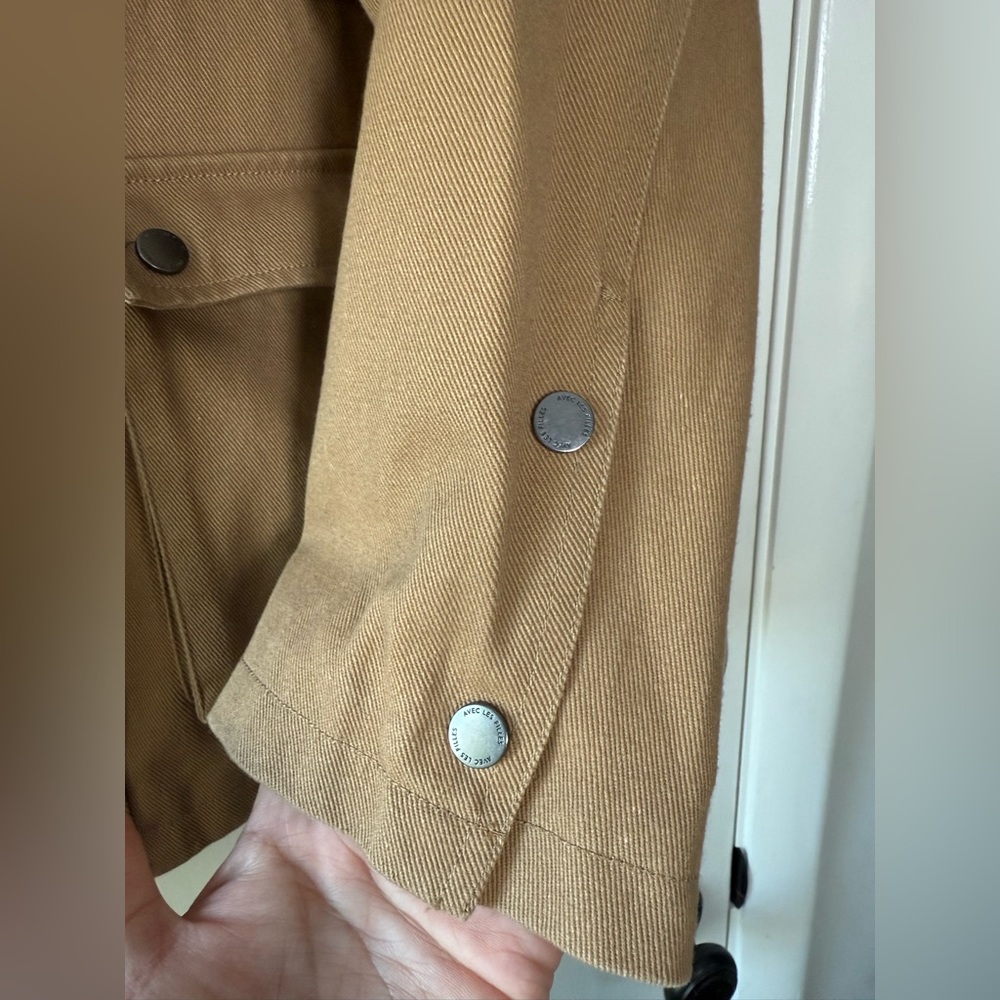Avec Les Filles Washed Cotton Field Utility Jacket Tan Khaki Plus Size 2X - Picture 9 of 15
